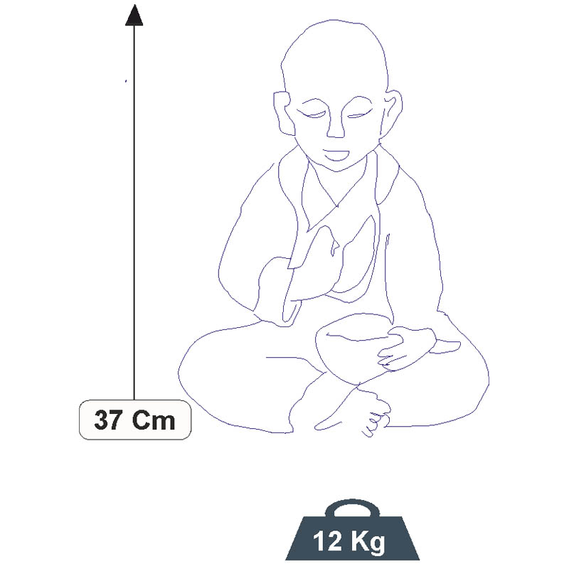 MONJE CON CUENCO CENIZA