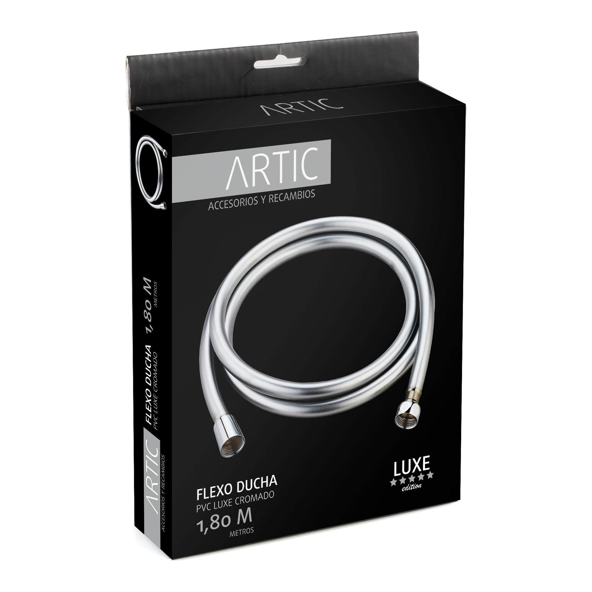 FLEXO DUCHA PVC LUXE CROMADO 1,8MTS.