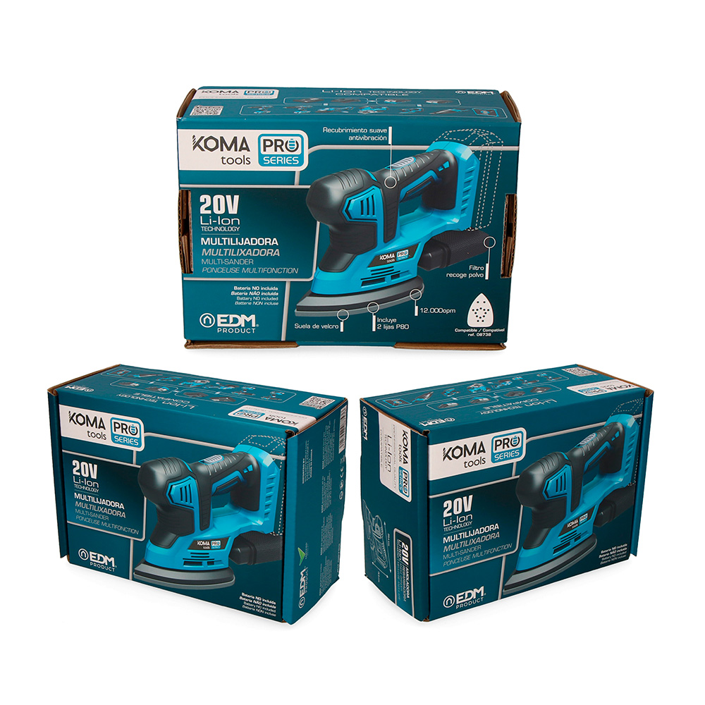 LIJADORA 20V (SIN BATERIA Y CARGADOR) KOMA TOOLS PRO SERIES BATTERY EDM