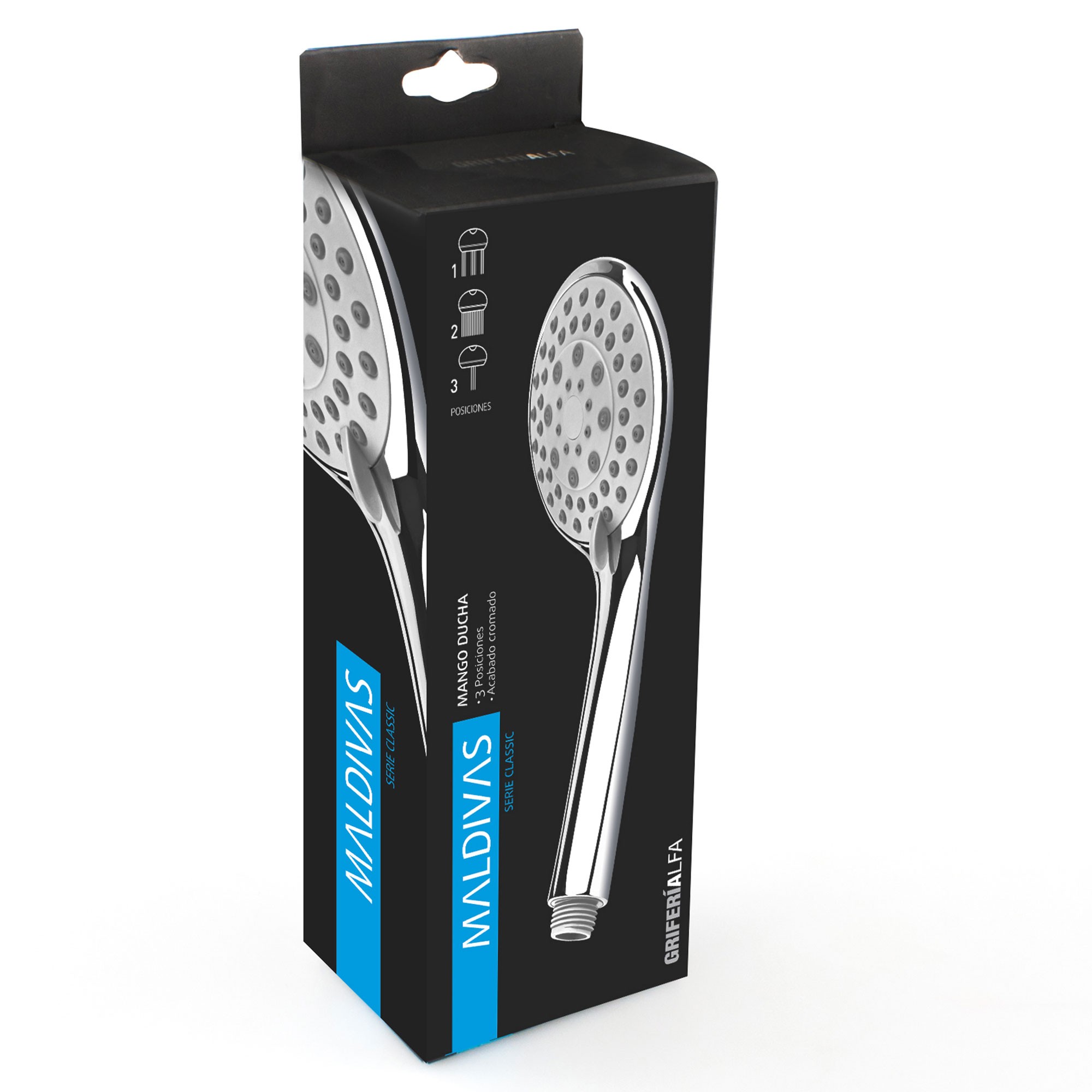MANGO DE DUCHA 3 POS. MALDIVAS CROMADO