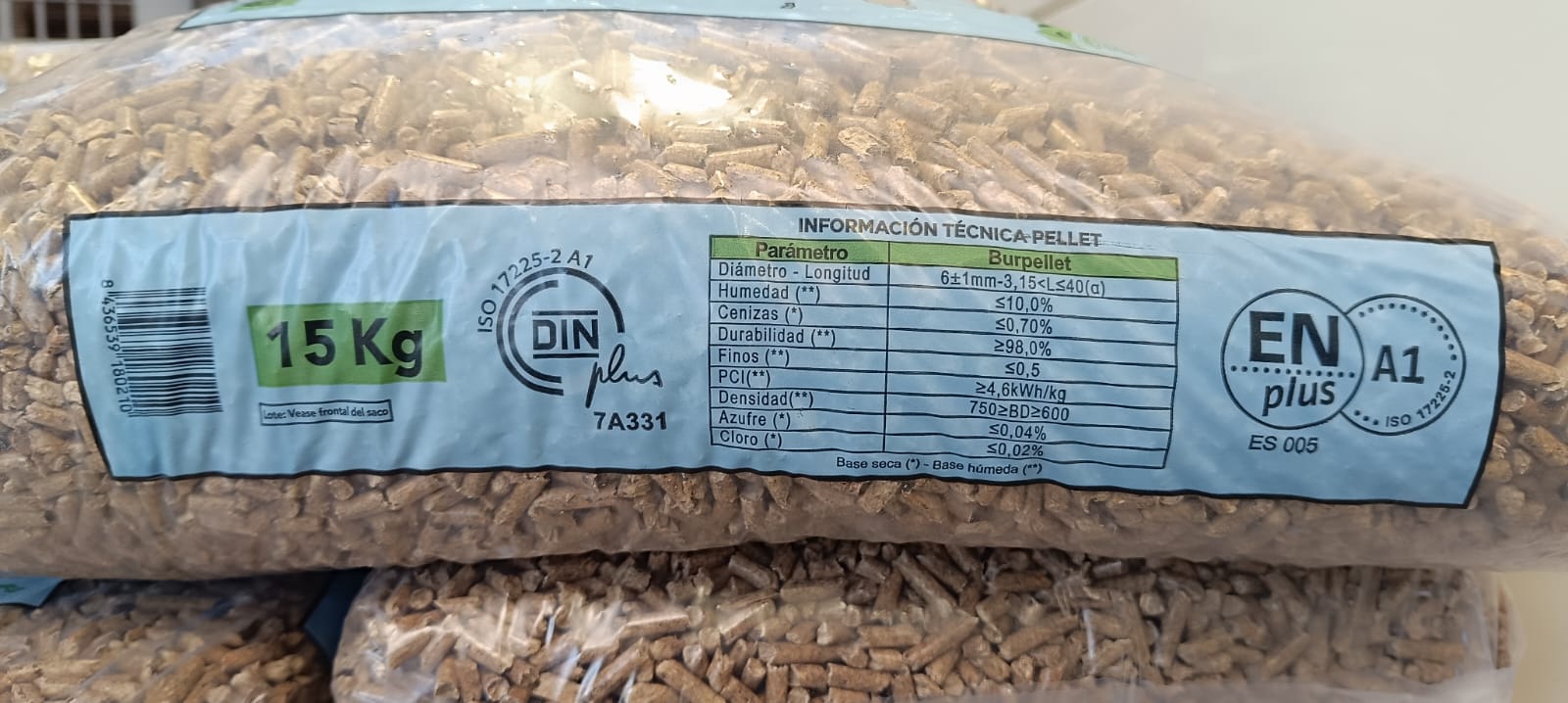 SACO PELLETS BURPELLETS ENPLUS A1 15KG