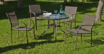 MESA BARCELONA D80X72CM BRONCE