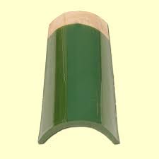 TEJAS COBIJO ESMALTADA VERDE 40CM.