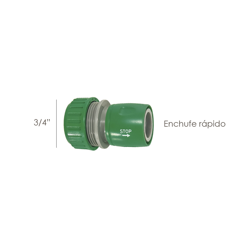 CONECTOR MANG.PLASTICO 3/4-STOP (BLISTER)