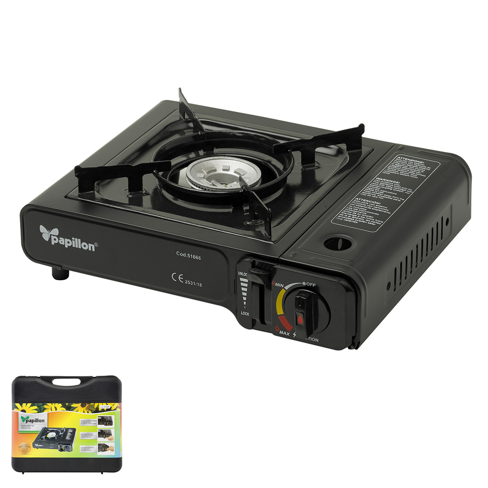 COCINA GAS PORTATIL 1 FUEGO CON MALETIN