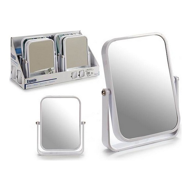 ESPEJO PLASTICO CUADRADO BLANCO