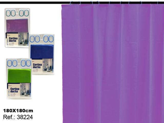 CORTINA BAÑO 180X180 SURT 3 COLORES