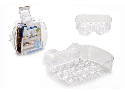 JABONERA CON VENTOSA TRANSPARENTE