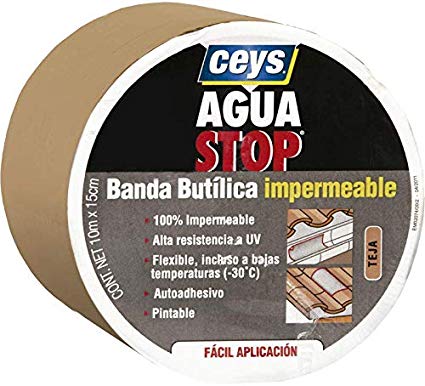 AGUASTOP BANDA IMPERMEABILIZANTE TEJA 10 CM X 10 m