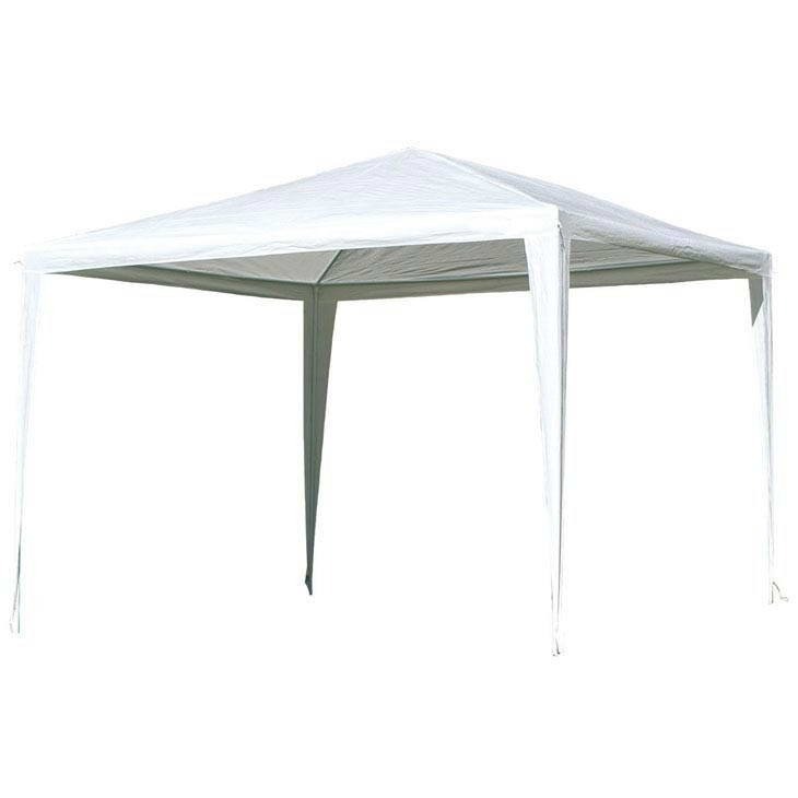 GAZEBO ACERO Y POLIETILENO 3X3M BLANCO