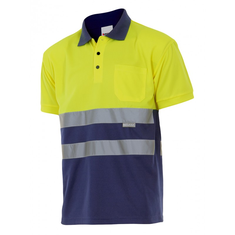 POLO BICOLOR ALTA VISIBILIDAD SUP AMA/INF MAR