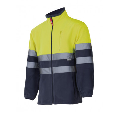 CHAQUETA POLAR BICOLOR A/VISIB SUP AMA/INF MAR