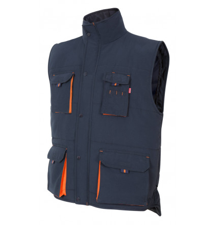CHALECO ACOLCHADO BICOLOR A.NAVY/NARANJA