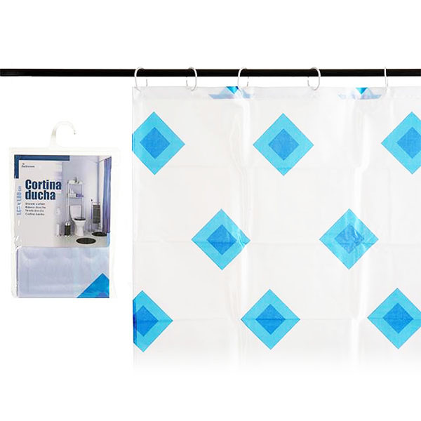 CORTINA BAÑO 180X180 LUXURY ROMBOS