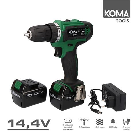 TALADRO A BATERIA 14.4V 1.500MAH MALETIN KOMA TOOLS