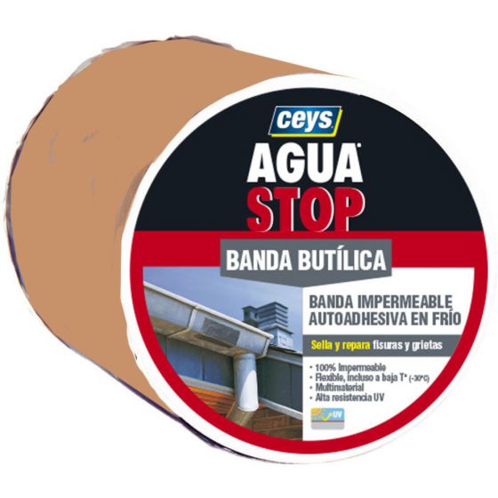 AGUASTOP BANDA IMPERMEABILIZANTE BUTILO TEJA 30CMX10M