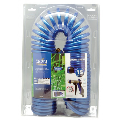 MANGUERA 15 M. HELICOIDAL + PISTOLA METAL