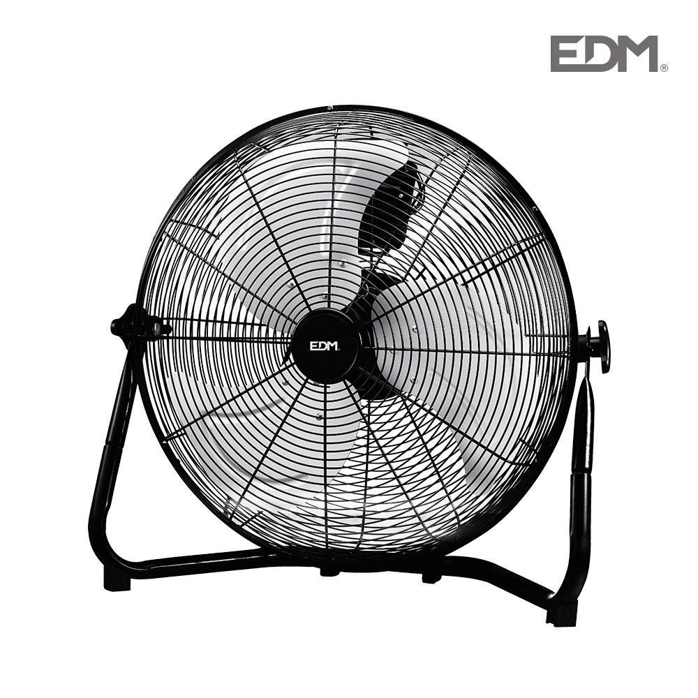 VENTILADOR INDUSTRIAL DE SUELO NEGRO 110W ASPAS 45 CM EDM