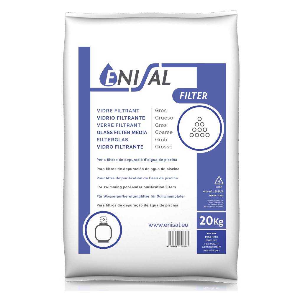 SACO VIDRIO FILTRANTE ENISAL GRUESO 20KG