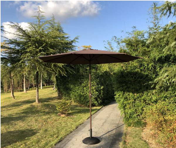 PARASOL REDONDO CON MANIVELA MOD.CARTAGENA MARRON 300X8X38