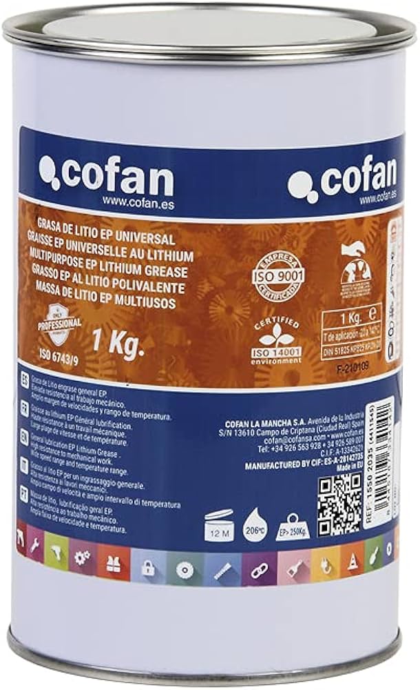 GRASA LITIO ISO 6743/9 EP ENVASE 1 KG